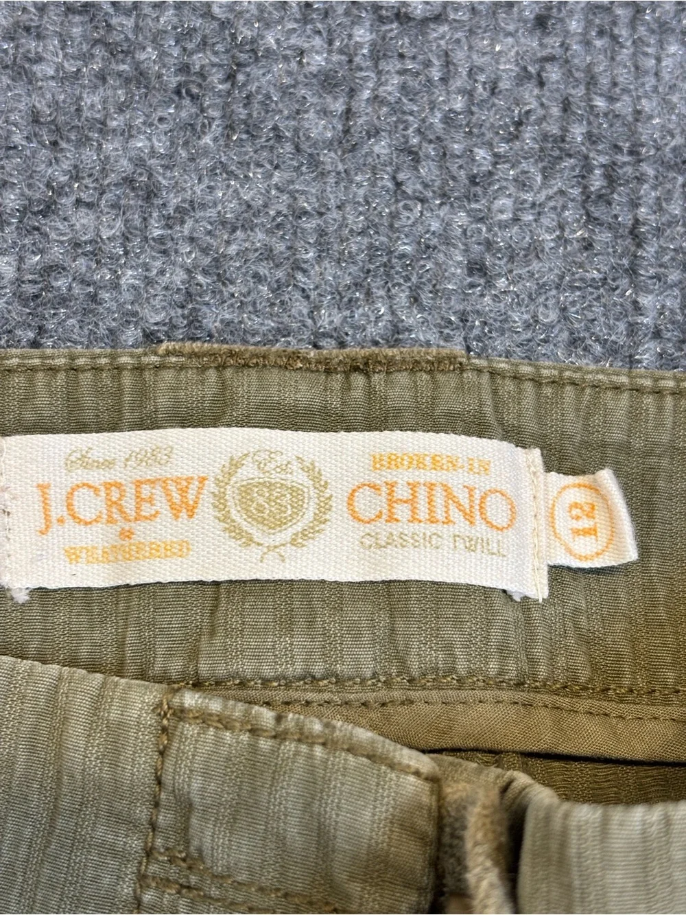 J.Crew Green Chino Shorts Size 12 City Fit Olive Utility Cargo Cotton Mid Rise